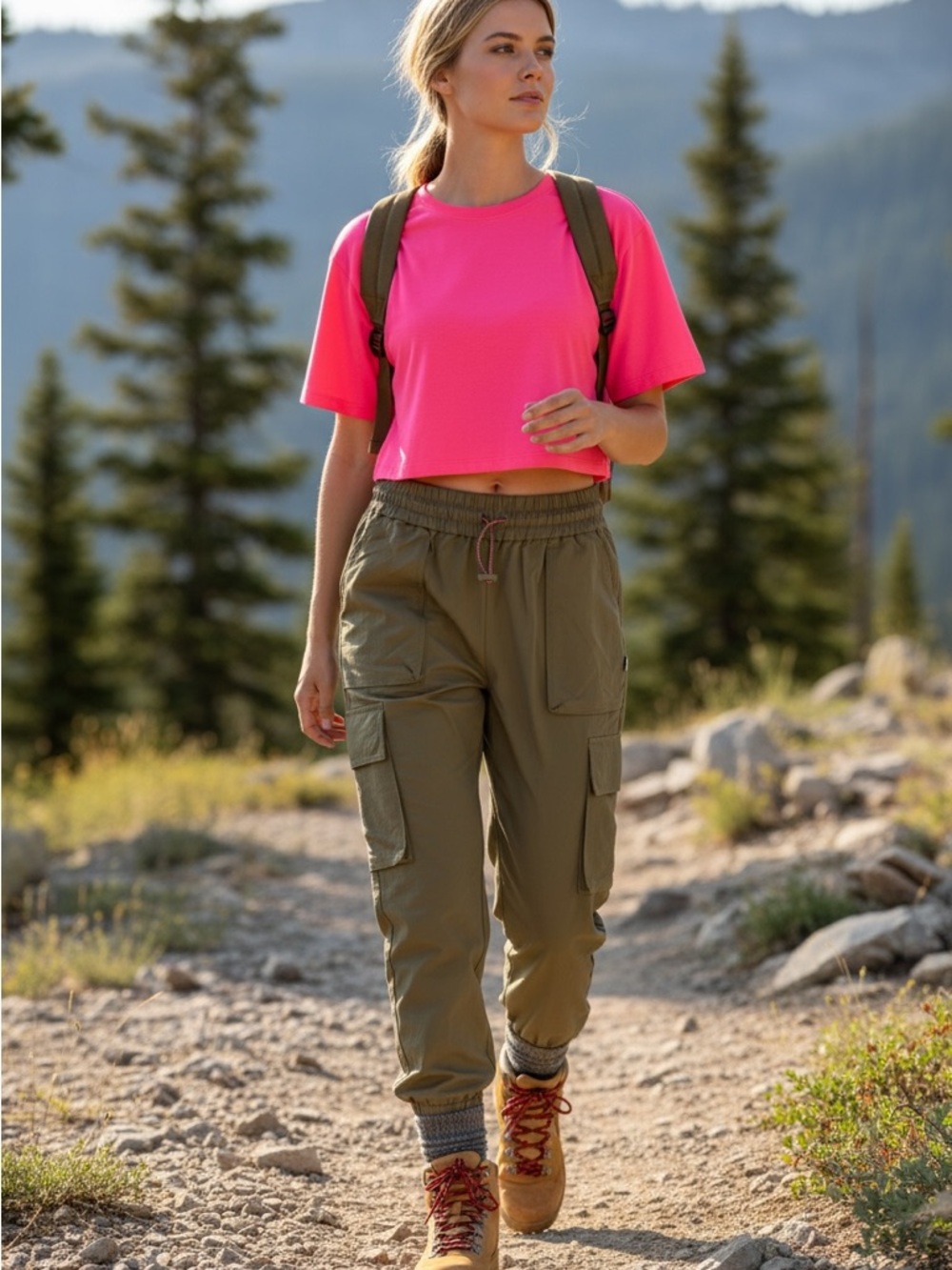Favletics Olive Green Scrunch Waist pants
